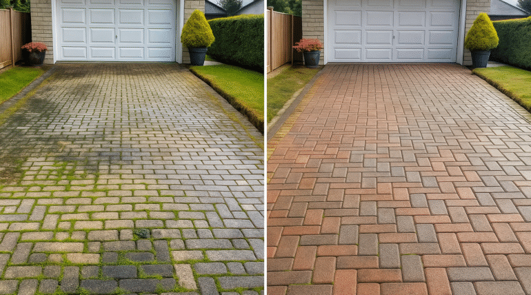 Before & After Pressure Washing Frankie Landscape