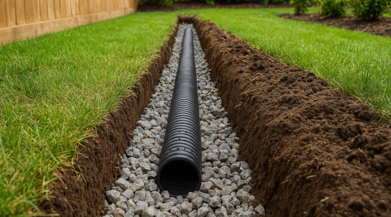 French Drains Protect Houston Yards from Water Damage